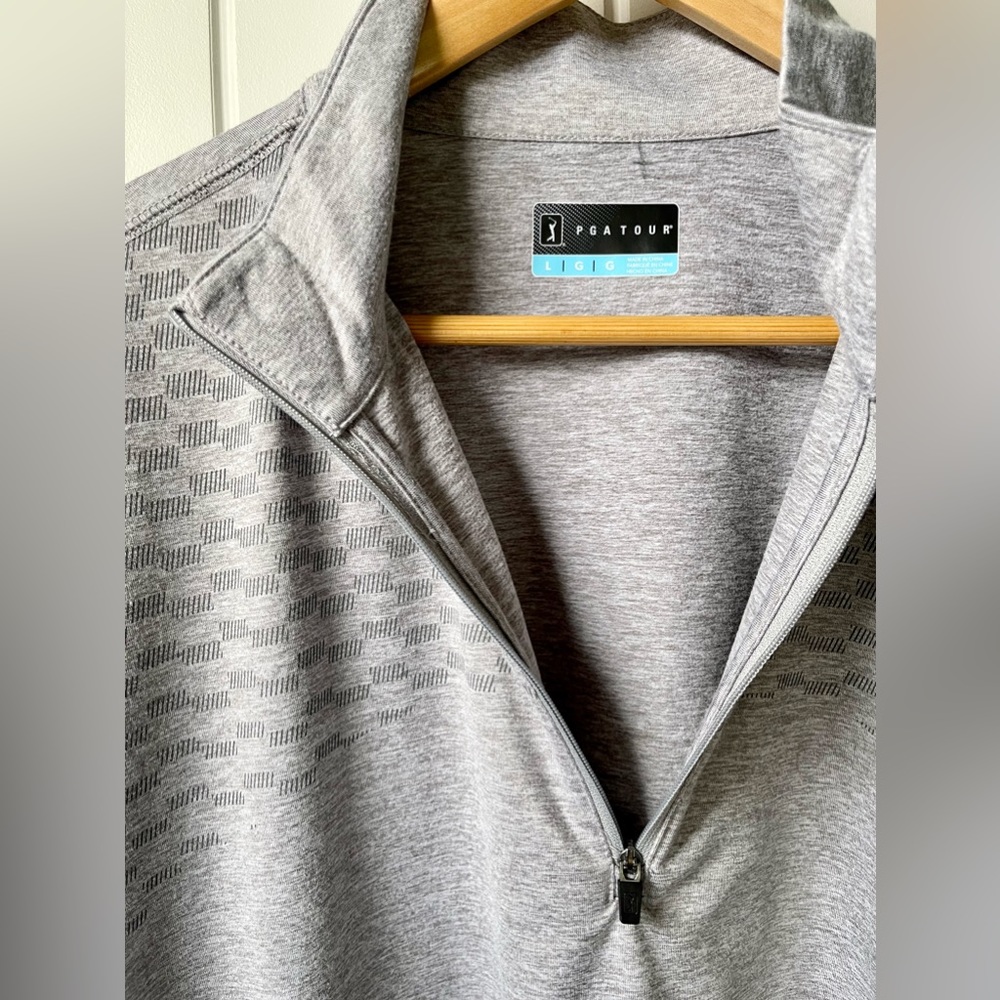 PGA Tour Golf Men’s Half Zip Pullover Grey Large - Picture 2 of 7